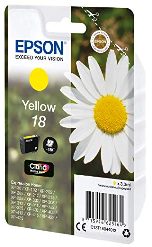 Epson 18 - 3.3 ml - yellow - original - ink cartridge - for Expression Home XP-212, 215, 225, 312, 315, 322, 325, 412, 415, 422, 425
