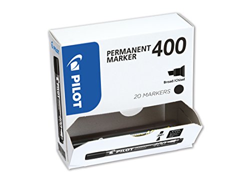 Best Value Pilot 400 Series, 4.5mm Chisel Tip Permanent Marker- Black (Box of 20)