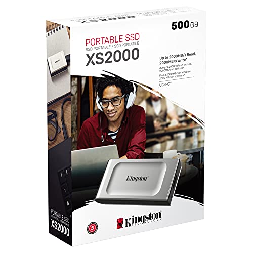 Kingston XS2000 - Solid state drive - 500 GB - external (portable) - USB 3.2 Gen 2x2 (USB-C connector)
