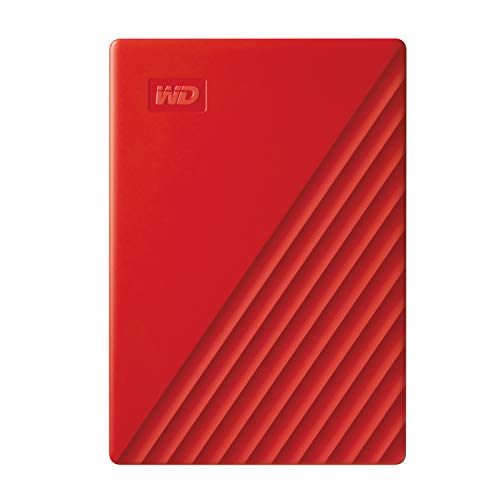 WD My Passport WDBYVG0020BRD - Hard drive - encrypted - 2 TB - external (portable) - USB 3.2 Gen 1 - 256-bit AES - red