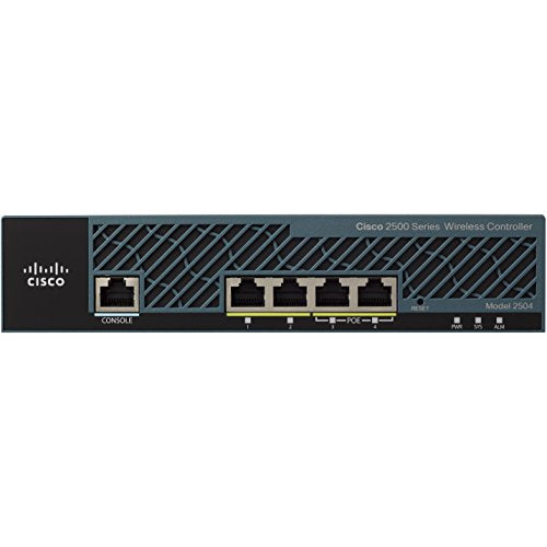 Cisco 2504 Wireless Controller - Network management device - 4 ports - 50 MAPs (managed access points) - GigE - 1U