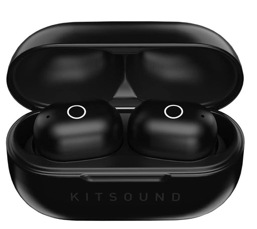 KitSound Edge 20 True Wireless Bluetooth 5.0 Ear Buds with Charging Case Black