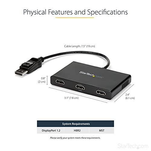 StarTech MST Hub DisplayPort to 3x HDMI