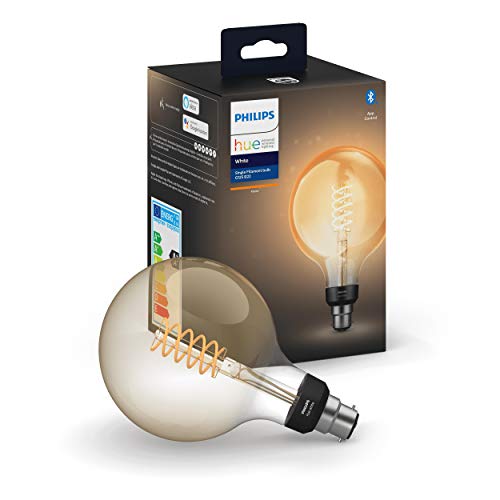 Philips Hue - LED filament light bulb - shape: G125 - B22 - 7 W (equivalent 40 W) - class A+ - soft white light - 2100 K - transparent