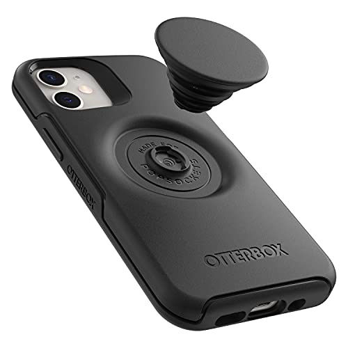 OtterBox Otter + Pop Symmetry Series - Back cover for mobile phone - polycarbonate, synthetic rubber - black - for Apple iPhone 12 mini