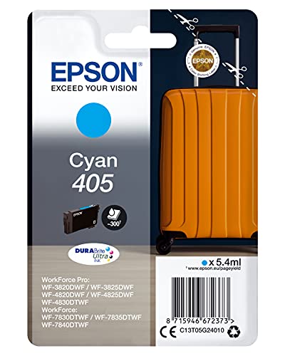 Epson 405 - 5.4 ml - cyan - original - blister with RF/acoustic alarm - ink cartridge - for WorkForce WF-7830, 7835, 7840, WorkForce Pro WF-3820, 3825, 4820, 4825, 4830