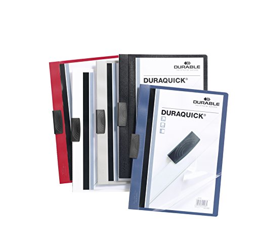 Best Value Durable Duraquick Clip Folder PVC Clear Front for 20 Sheets A4 - Blue Ref 2270/06 (Pack of 1)