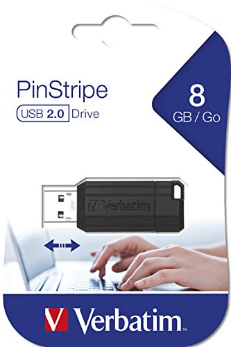 Best Value Verbatim 49062 8GB PinStripe USB 2.0 Flash Drive - Black