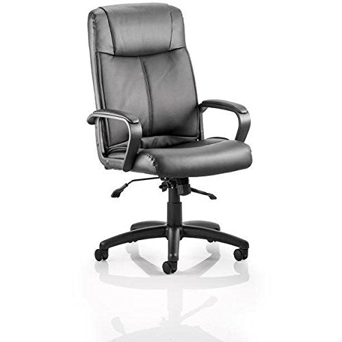 Plaza Executive Soft Bonded Leather Chair Black with Arms EX000052