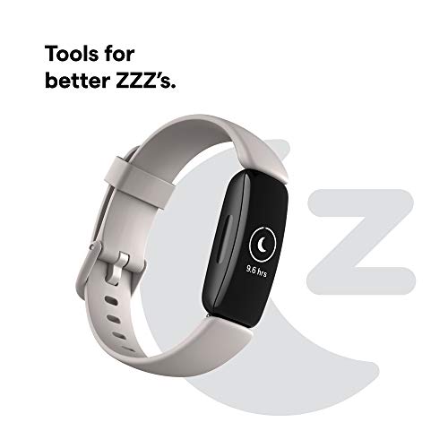 Fitbit Inspire 2 - Black - activity tracker with band - silicone - lunar white - band size: S/L - monochrome - Bluetooth