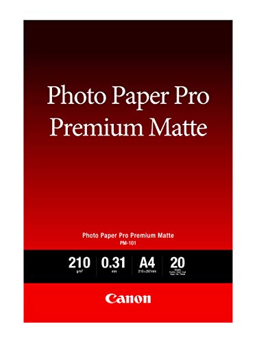 Canon Pro Premium PM-101 - Smooth matte - 310 micron - A4 (210 x 297 mm) - 210 g/m - 20 sheet(s) photo paper - for PIXMA PRO-1, PRO-10, PRO-100