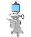 Ergotron StyleView Telemedicine - Cart for LCD display / keyboard / mouse / CPU / notebook / camera / scanner (open architecture) - medical - plastic, aluminium, zinc-plated steel - grey, white, polished aluminium - screen size: up to 24" - output: AC 230 V - 66 Ah - Lead Acid