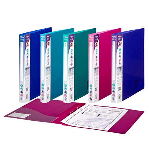 Best Value Snopake 2 Ring 15mm A4 Original Ring Binder Pack of 10 Pieces - Assorted Electra Colours