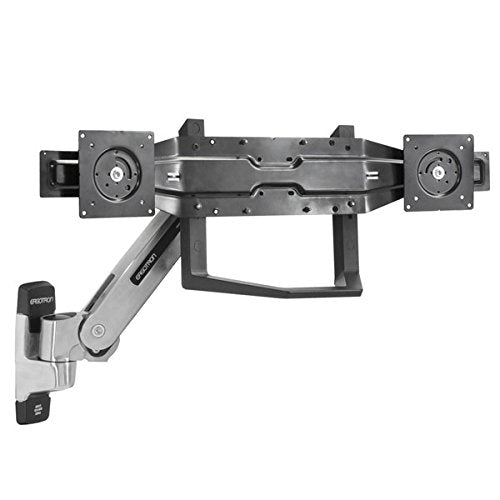 Ergotron Dual Monitor & Handle Kit - Mounting kit (handle, 2 mounting brackets, bow mounting arm) for 2 LCD displays - black - screen size: up to 26" - wall-mountable - for P/N: 45-296-026, 45-304-026