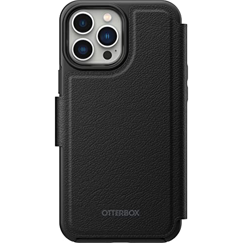 OtterBox - Flip cover for mobile phone - with MagSafe - synthetic leather, magnet - shadow black - for Apple iPhone 13 Pro Max