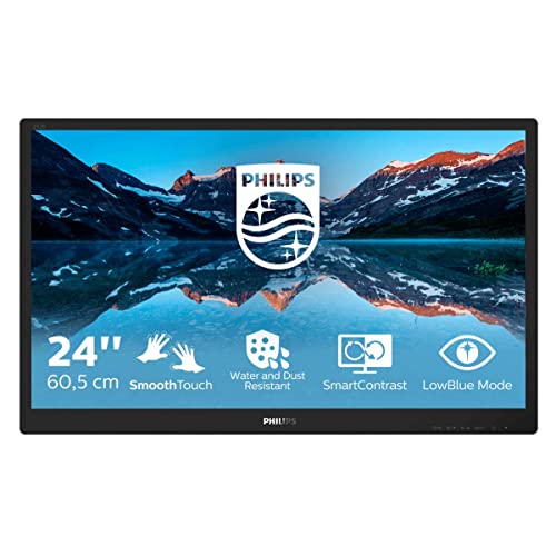 Philips B Line 242B9TN - LED monitor - 24" (23.8" viewable) - touchscreen - 1920 x 1080 Full HD (1080p) @ 60 Hz - IPS - 250 cd/m? - 1000:1 - 5 ms - HDMI, DVI-D, VGA, DisplayPort - speakers - black texture