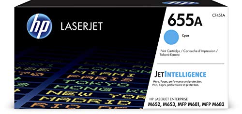 HP 655A - Cyan - original - LaserJet - toner cartridge (CF451A) - for Color LaserJet Enterprise M652, M653, LaserJet Enterprise Flow MFP M681, MFP M682