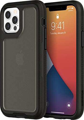 Griffin Survivor Extreme - Protective case back cover for mobile phone - black, asphalt black - for Apple iPhone 12, 12 Pro