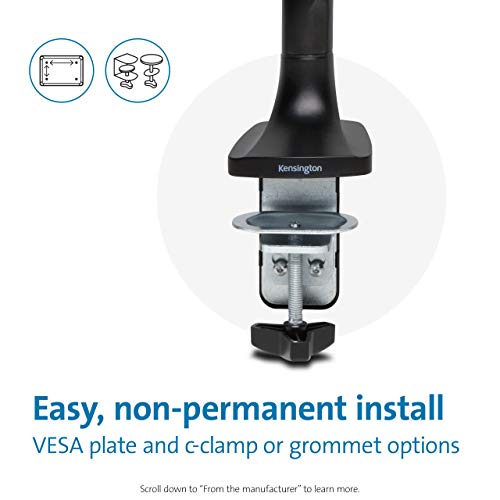 Kensington Smartfit One Touch Height Adj Single Mon Arm Dd