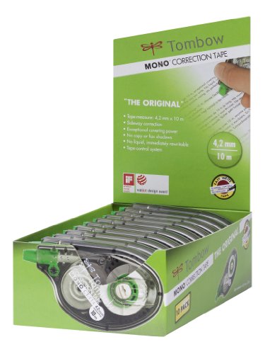 Best Value Tombow 315030 Mono Correction Tape in Clear Roller Case 4mmx10m Ref CT-YT4 [Pack 10]