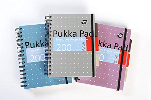 Best Value Pukka Pads A5 200 Page Ruled Wire Project Notebook - Metallic (Pack of 3)