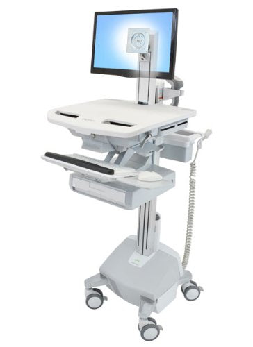 Ergotron StyleView - Cart for LCD display / keyboard / mouse / CPU / notebook / barcode scanner - medical - aluminium, zinc-plated steel, high-grade plastic - grey, white, polished aluminium - screen size: up to 22" - output: AC 230 V - 40 Ah - lithium