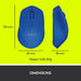 Logitech M280 - Mouse - right-handed - optical - 3 buttons - wireless - 2.4 GHz - USB wireless receiver - blue