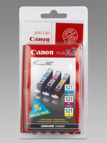Best Value Set Ink cartridge Original Canon (1 x Cyan,1 x Magenta,1 x Yellow) 3 units 2934B007 / CLI-521 for Canon Pixma MP 980