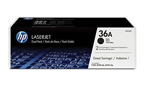 Best Value HP CB436AD 36A Original LaserJet Toner Cartridges, Black, Pack of 2