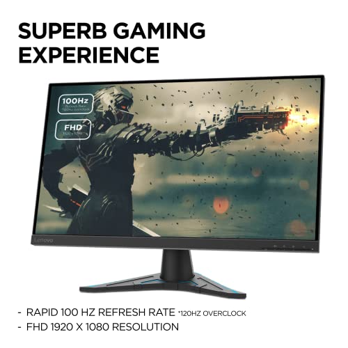 Lenovo G27e-20 - LED monitor - 27" (27" viewable) - 1920 x 1080 Full HD (1080p) @ 100 Hz - VA - 300 cd/mï¿½ - 3000:1 - 1 ms - HDMI, DisplayPort - raven black