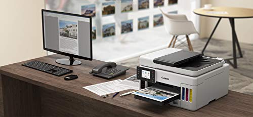 Canon MAXIFY GX6050 - Multifunction printer - colour - ink-jet - refillable - Legal (216 x 356 mm)/A4 (210 x 297 mm) (original) - A4/Legal (media) - up to 24 ipm (printing) - 350 sheets - USB 2.0, LAN, Wi-Fi(n), USB host