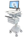 Ergotron StyleView - Cart for LCD display / keyboard / mouse / CPU / notebook / barcode scanner (open architecture) - medical - aluminium, zinc-plated steel, high-grade plastic - grey, white, polished aluminium - screen size: up to 24" - output: AC 230 V - 66 Ah - Lead Acid