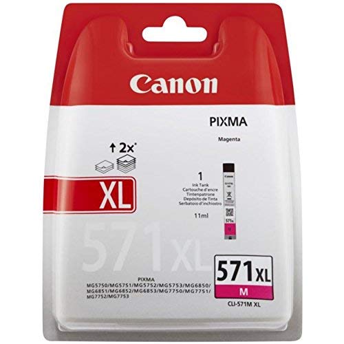 Canon CLI-571M XL - 11 ml - High Yield - magenta - original - ink tank - for PIXMA TS5051, TS5053, TS5055, TS6050, TS6051, TS6052, TS8051, TS8052, TS9050, TS9055