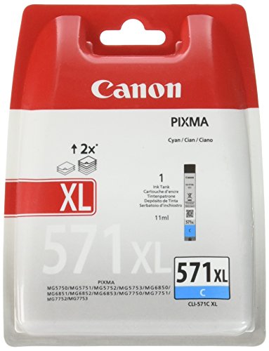 Canon CLI-571C XL - 11 ml - High Yield - cyan - original - ink tank - for PIXMA TS5051, TS5053, TS5055, TS6050, TS6051, TS6052, TS8051, TS8052, TS9050, TS9055