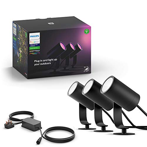 Philips Hue White and Color Ambiance Lily - Spot light - LED - 8 W (equivalent 49 W) - 16 million colours - 2000-6500 K - black (pack of 3)