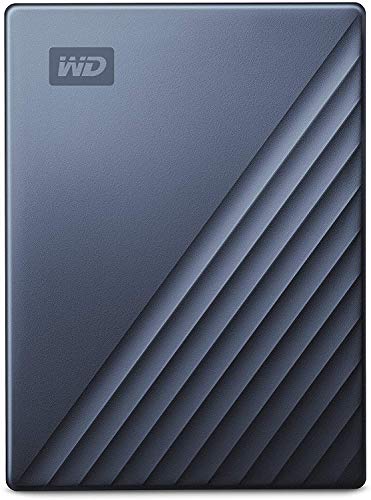 WD My Passport Ultra WDBC3C0020BBL - Hard drive - encrypted - 2 TB - external (portable) - USB 3.0 (USB-C connector) - 256-bit AES - blue
