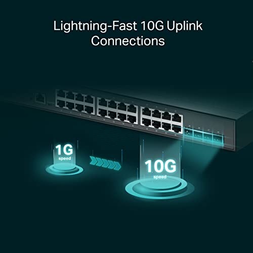 TP-Link JetStream TL-SG3428XMP - V1 - switch - Managed - 24 x 10/100/1000 (PoE+) + 4 x 10 Gigabit SFP+ - rack-mountable - PoE+ (384 W)