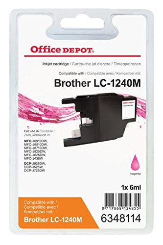 Best Value REMANUFACTURED CARTRIDGE INKS FROM OFFICE DEPOT FOR BROTHER PRINTERS - MAGENTA - LC1240M