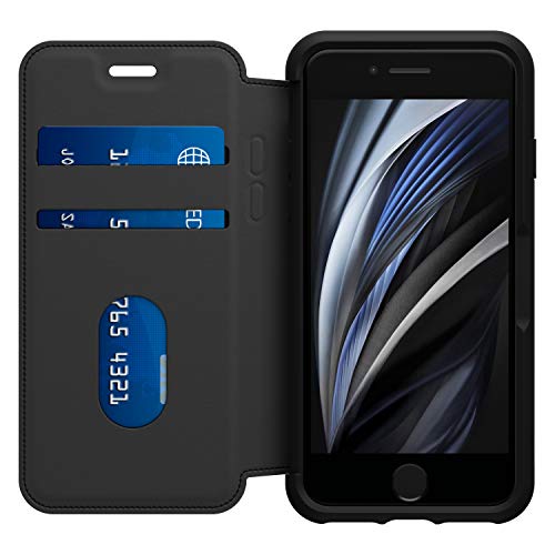 OtterBox Strada Series - Flip cover for mobile phone - leather - shadow - for Apple iPhone 7, 8, SE (2nd generation)