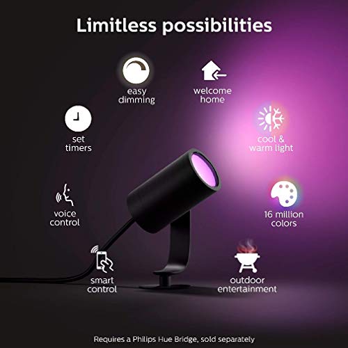Philips Hue White and Color Ambiance Lily - Spot light - LED - 8 W (equivalent 49 W) - 16 million colours - 2000-6500 K - black (pack of 3)