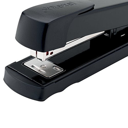 Best Value Rexel 2100019 Meteor Half Strip Stapler, 20 Sheet Capacity, Metal Body, Black
