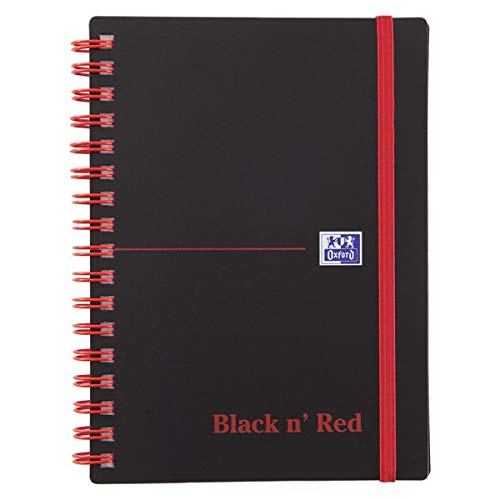 Oxford Black n' Red Notebook A6 Poly Cover Wirebound Ruled 140 Pages Pack 5 100080476