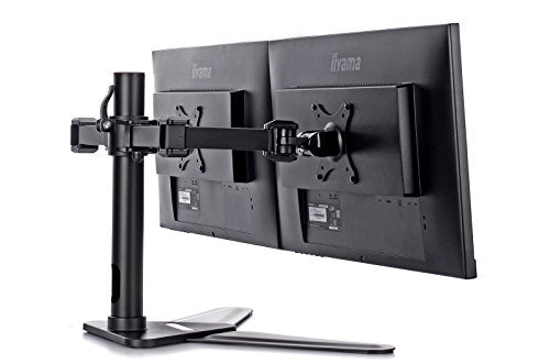 Iiyama DS1002D-B1 - Stand - for 2 monitors (adjustable arm) - black - screen size: 10"-30" - desktop stand - for ProLite E2783QSU-B1, XU2495WSU-B1, XUB2495WSU-B1