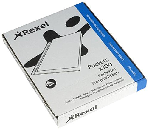 Best Value Rexel Superfine Top Opening Pocket Embossed Smudge Free with Thin Polypropylene Design (A4, Clear, Pack of 100)