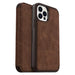 OtterBox Strada Series Folio - Flip cover for mobile phone - leather, polycarbonate, metal latch - espresso brown - slim design - for Apple iPhone 12, 12 Pro
