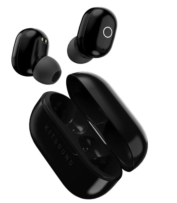 KitSound Edge 20 True Wireless Bluetooth 5.0 Ear Buds with Charging Case Black