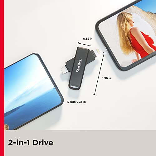 SanDisk iXpand Luxe - USB flash drive - 256 GB - USB-C / Lightning