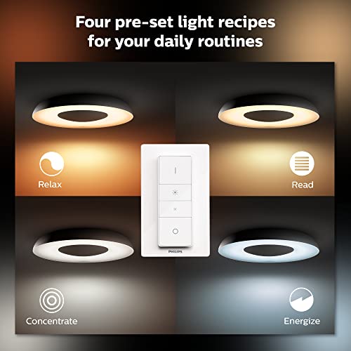 Philips Hue White ambiance Still - Ceiling lamp - LED - 22.5 W (equivalent 204 W) - class F - warm to cool white light - 2200-6500 K - round - black