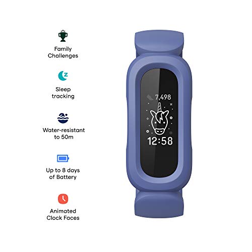 Fitbit Ace 3 - Black - activity tracker with band - silicone - cosmic blue/astro green - display 0.72" - monochrome - Bluetooth - 19.3 g