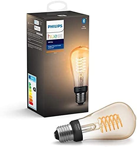 Philips Hue White - LED filament light bulb - shape: ST64 - E27 - 7 W (equivalent 40 W) - class A+ - soft white light - 2100 K
